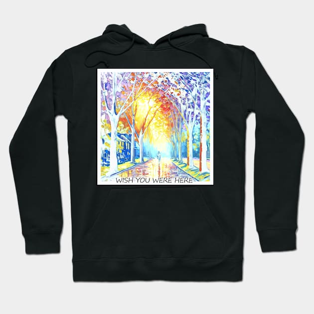 Wish you were here romantic miss you girlfriend boyfriend Pink Floyd Hoodie by Aurora X